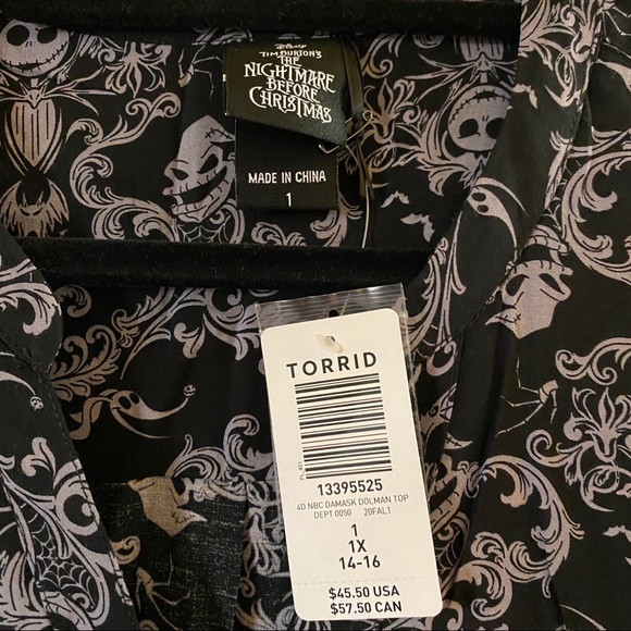 NWT TORRID Nightmare Before Christmas Dolman Top - Picture 10 of 12